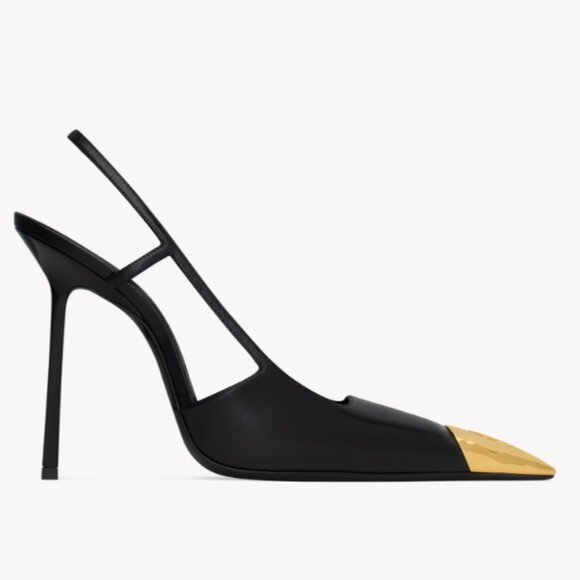 SAINT LAURENT YSL jeanne slingback pumps in smooth leather - Picture 1 of 6